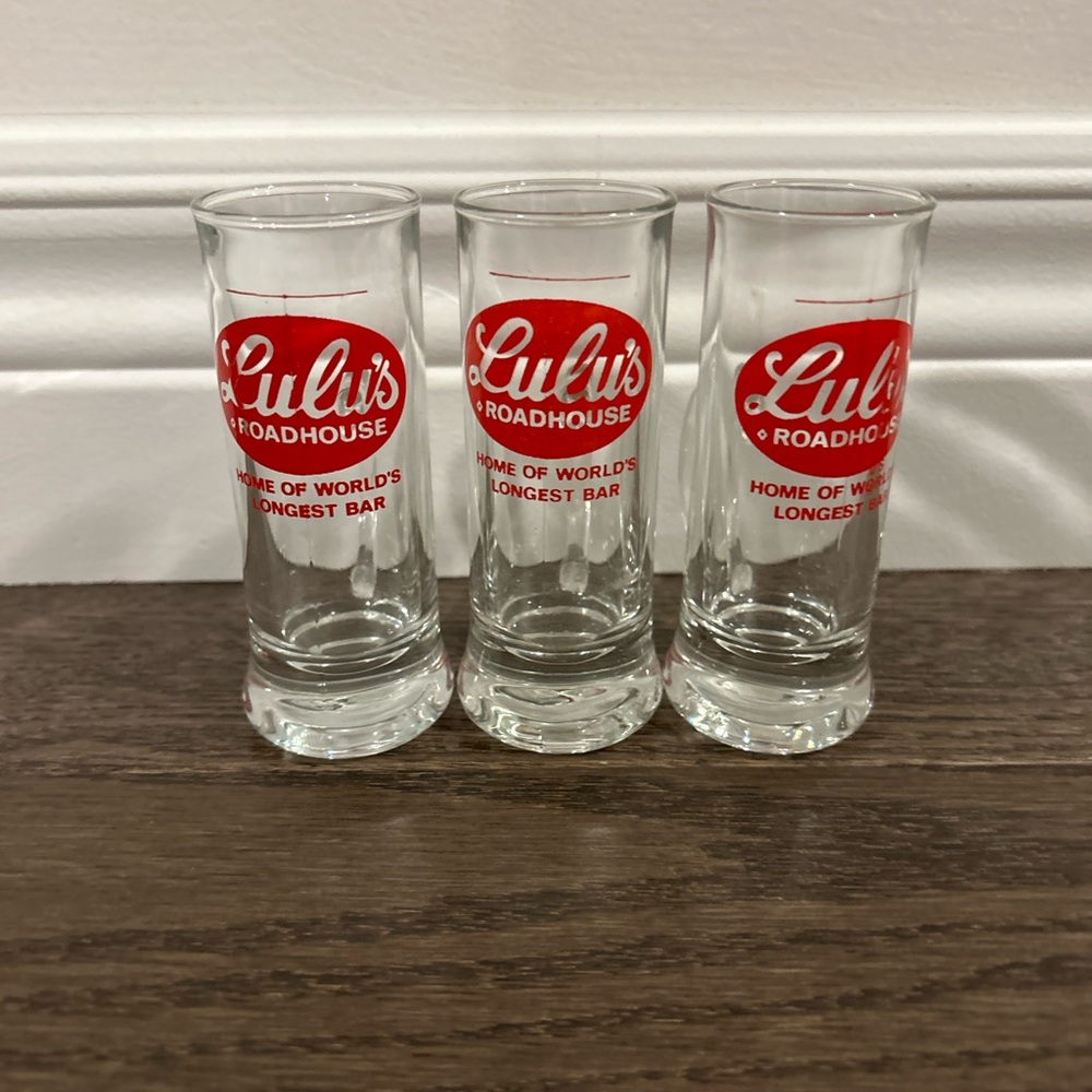 Lulu's Red and Clear Shot Glass Set